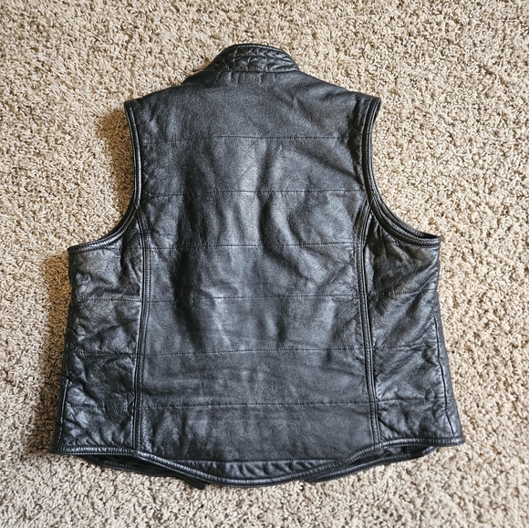 Y2K Vintage Leather Puffer Vest - Picture 2 of 3
